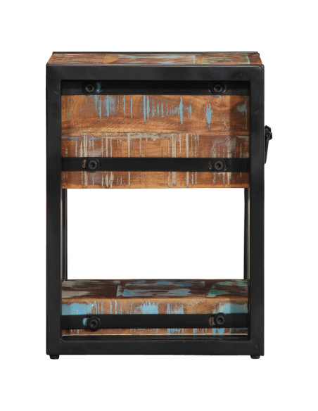 Comodini 2 pz 40x40x40 cm in legno massello riciclato