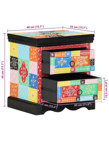 Armadio da Notte con cassetto Multicolore 40 x 35 x 45 cm