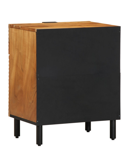 Comodino 50x33x60 cm in Legno Massello di Acacia