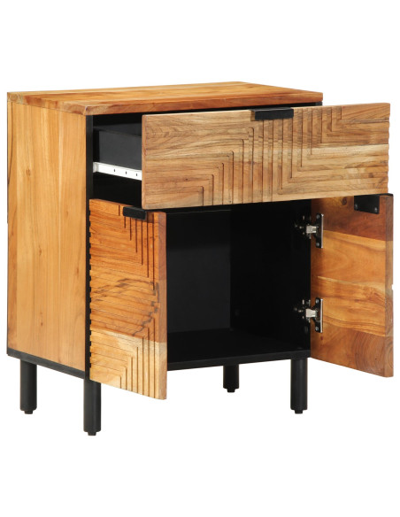 Comodino  50x33x60 cm in Legno Massello di Acacia