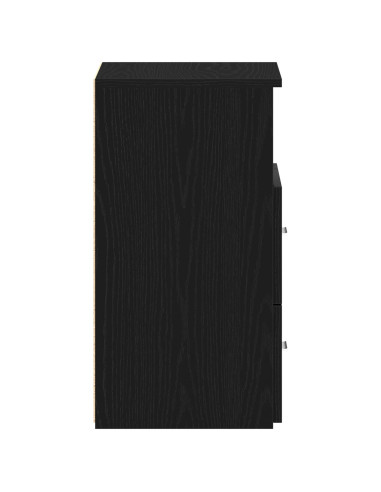 Comodino 2 pcs Rovere Nero 50 x 32 x 60cm Legno multistrato