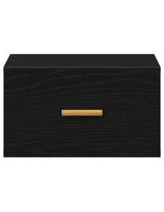 Mobiletto da comodino a parete Rovere Nero 35 x 35 x 20 cm 2