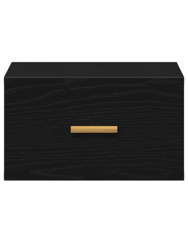 Mobiletto da comodino a parete Rovere Nero 35 x 35 x 20 cm