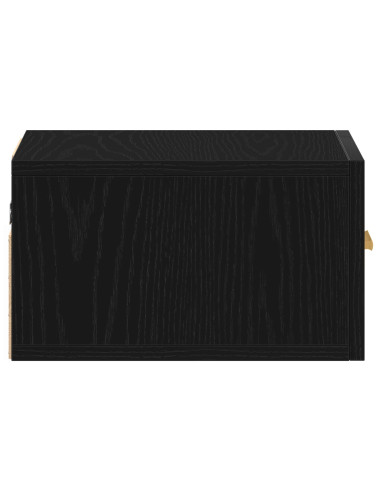 Mobiletto da comodino a parete con cassetto 2 pcs Rovere Nero