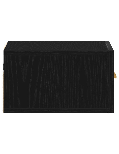 Mobiletto da comodino a parete con cassetto 2 pcs Rovere Nero