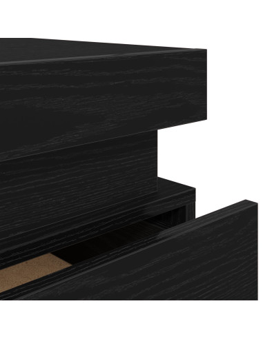 Armadio da Notte Rovere Nero 35 x 39 x 55 cm Legno multistrato