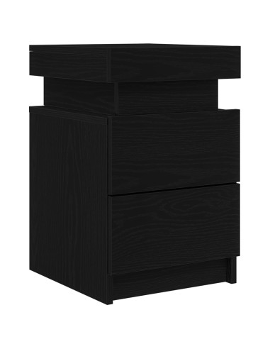 Armadio da Notte Rovere Nero 35 x 39 x 55 cm Legno multistrato