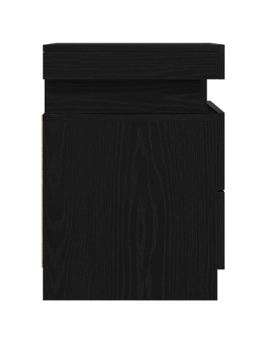 Armadio da Notte con cassetto 2 pcs Rovere Nero 35 x 39 x 55 cm