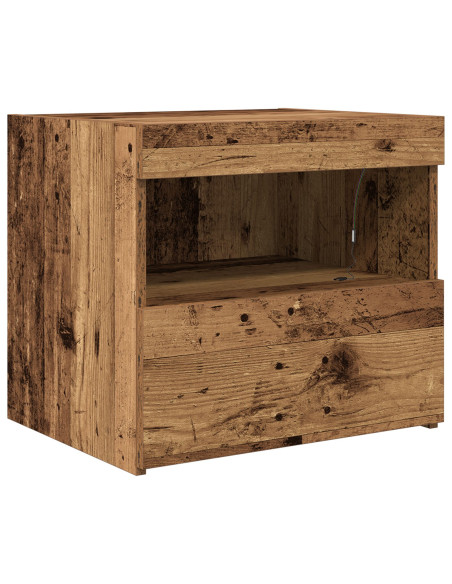 comodino  con luci LED legno vecchio 50x40x45 cm