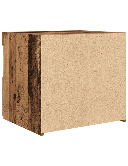 comodino  con luci LED legno vecchio 50x40x45 cm