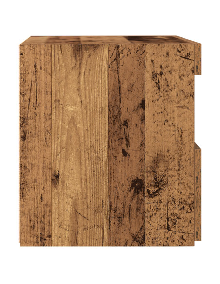 comodino  con luci LED legno vecchio 50x40x45 cm