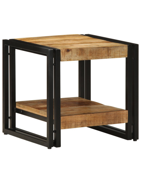 Tavolino da caffè 40x50x38 cm in legno massello grezzo di mango