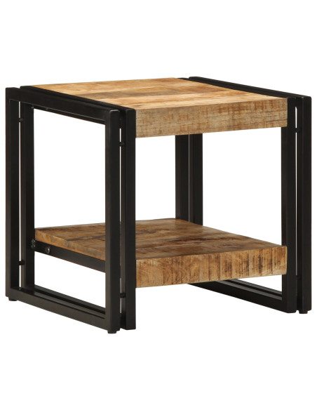Tavolino da caffè 40x50x38 cm in legno massello grezzo di mango