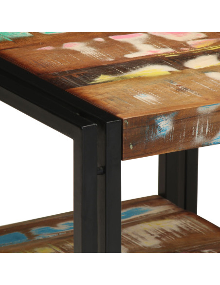 Tavolino da caffè  Multicolore 40x50x38 cm in legno massello riciclato