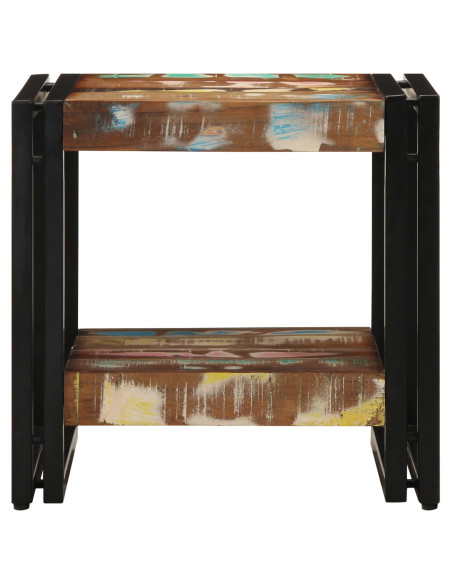 Tavolino da caffè  Multicolore 40x50x38 cm in legno massello riciclato