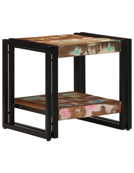 Tavolino da caffè  Multicolore 40x50x38 cm in legno massello riciclato