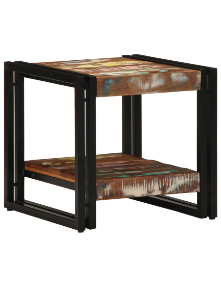 Tavolino da caffè  Multicolore 40x50x38 cm in legno massello riciclato