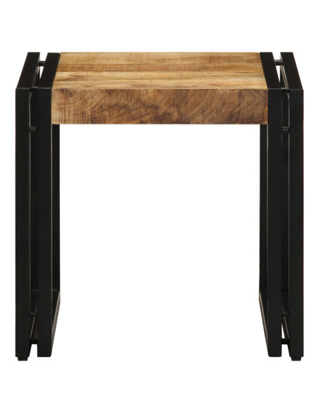 Tavolino da caffè 40x50x38 cm in legno massello grezzo di mango
