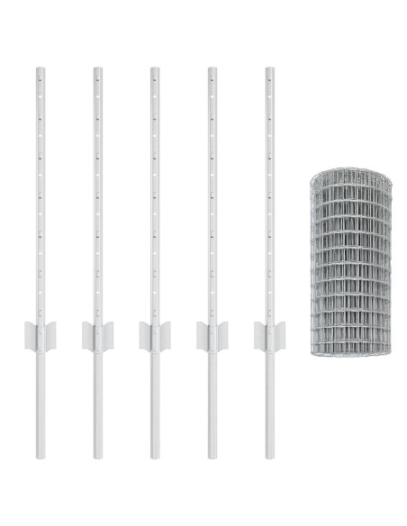 Recinzione con Posto Argento 0,6 x 10 m Acciaio