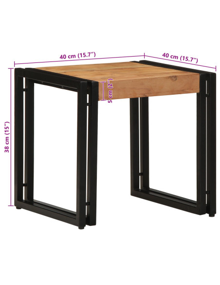 Tavolino da caffè  40x50x38 cm in legno massello di acacia