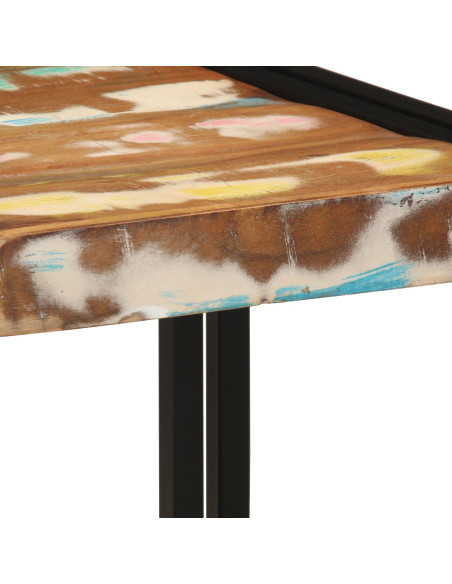 Tavolino da caffè Multicolore 40x50x38 cm Legno Massello Recuperato
