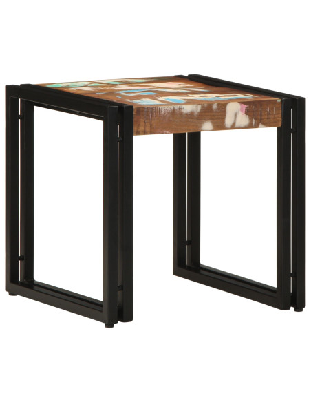 Tavolino da caffè Multicolore 40x50x38 cm Legno Massello Recuperato
