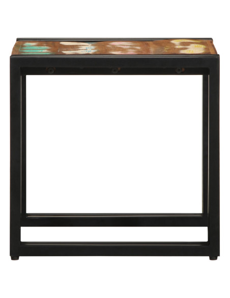 Tavolino da caffè Multicolore 40x50x38 cm Legno Massello Recuperato