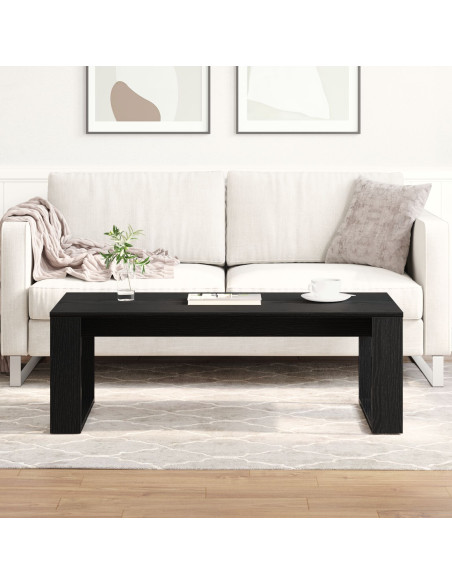 Tavolino da caffè in rovere nero 102x50x35 cm in legno ingegnerizzato