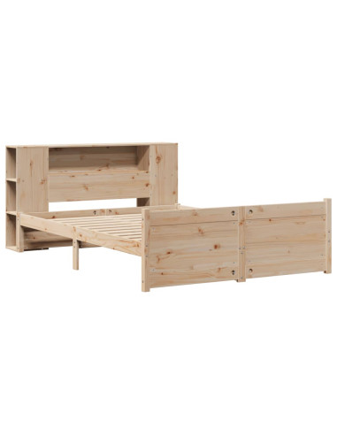 Letto Libreria senza Materasso 140x190 cm in Legno di Pino