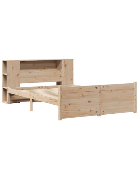Letto Libreria senza Materasso 140x190 cm in Legno di Pino