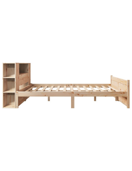 Letto Libreria senza Materasso 140x190 cm in Legno di Pino