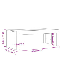 Tavolino da salotto Rovere Nero 102 x 50 x 35 cm 2