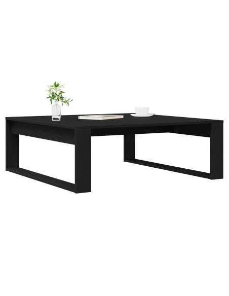Tavolino da caffè  Nero Rovere 100x100x35 cm in legno ingegnerizzato