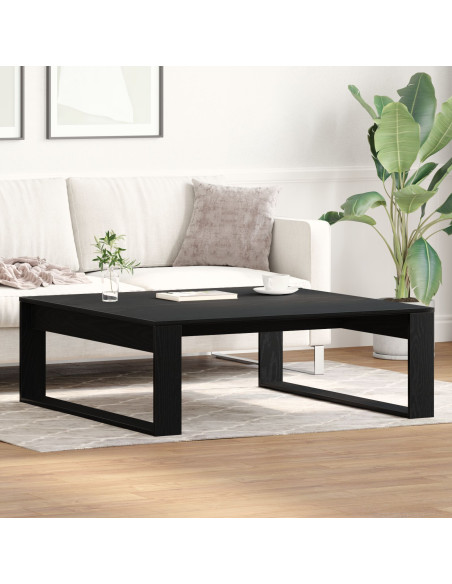 Tavolino da caffè  Nero Rovere 100x100x35 cm in legno ingegnerizzato