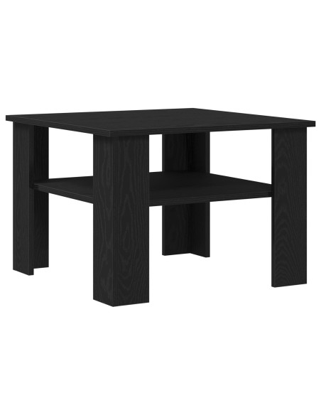 Tavolino da caffè nero in Rovere 60x60x42 cm in legno ingegnerizzato