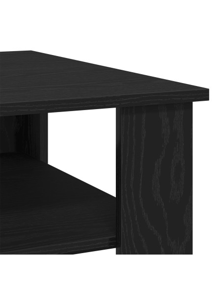 Tavolino da caffè nero in Rovere 60x60x42 cm in legno ingegnerizzato