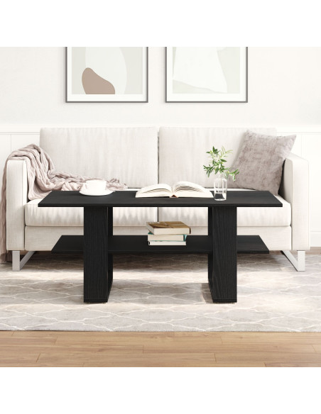 Tavolino da caffè vitaXL Nero Rovere 102x55x42 cm Legno ingegnerizzato