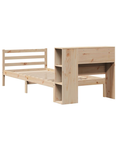 Letto Libreria senza Materasso 90x190 cm Legno Massello Pino