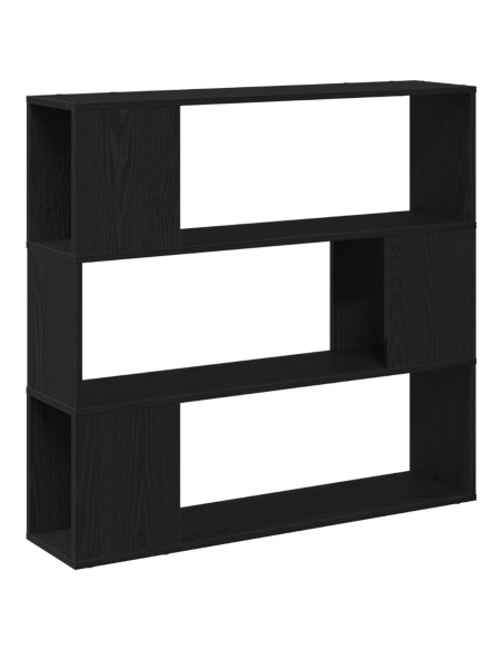 Libreria  Nera in Rovere 100x24x94 cm in Legno Ingegnerizzato