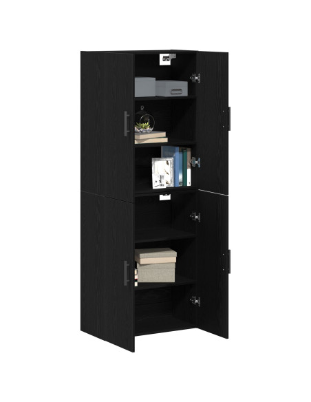 Mobiletto a muro 2 pcs Rovere Nero 69,5 x 34 x 90 cm