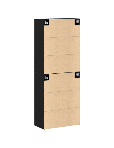 Mobiletto a muro 2 pcs Rovere Nero 69,5 x 34 x 90 cm