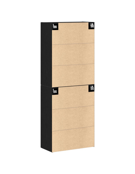 Mobiletto a muro 2 pcs Rovere Nero 69,5 x 34 x 90 cm