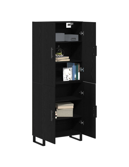 Credenza 2 pcs Rovere nero 69,5 x 34 x 180 cm