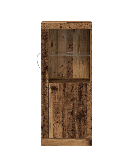Sideboard  con luci LED in legno antico 41x37x100 cm