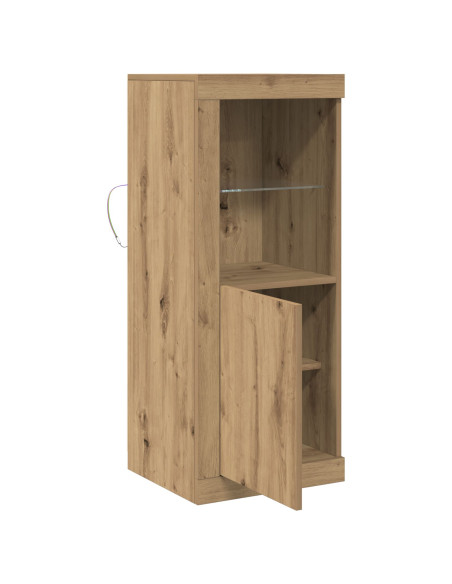Mobile da salotto con luci LED Rovere Artigianale 41x37x100 cm