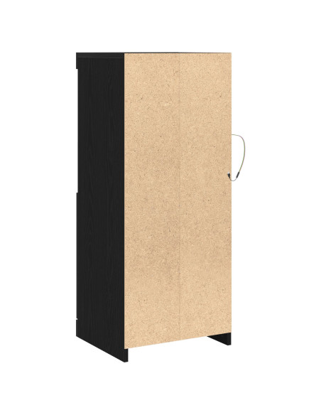 Credenza con luci LED Rovere Nero 41x37x100 cm