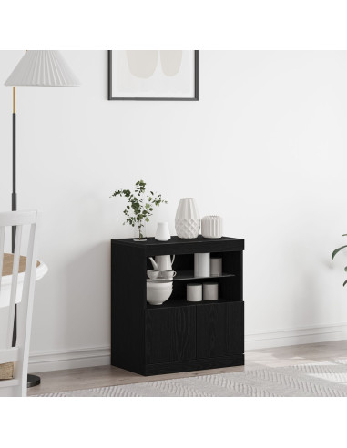 Madia LED Nero 60,5 x 37 x 67 cm Legno multistrato