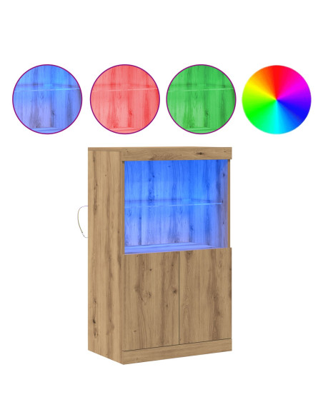 Mobile con luci LED Rovere Artigianale 60x37x100 cm