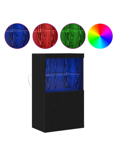 Madia LED Nero 60 x 37 x 100 cm Legno multistrato