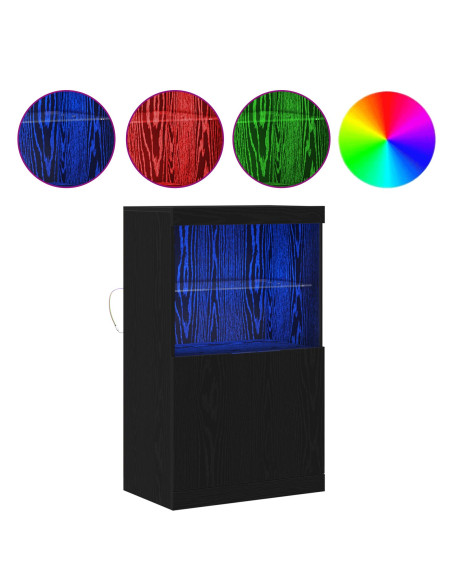 Madia LED Nero 60 x 37 x 100 cm Legno multistrato